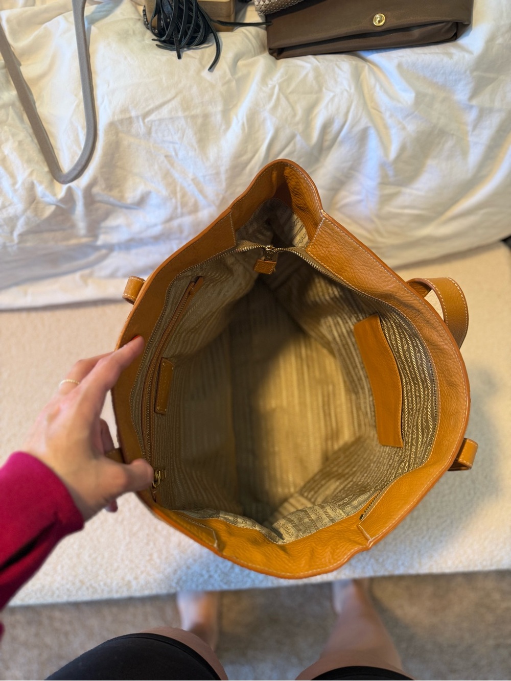 Vintage PRADA Leather Tote Bag - Picture 10 of 13